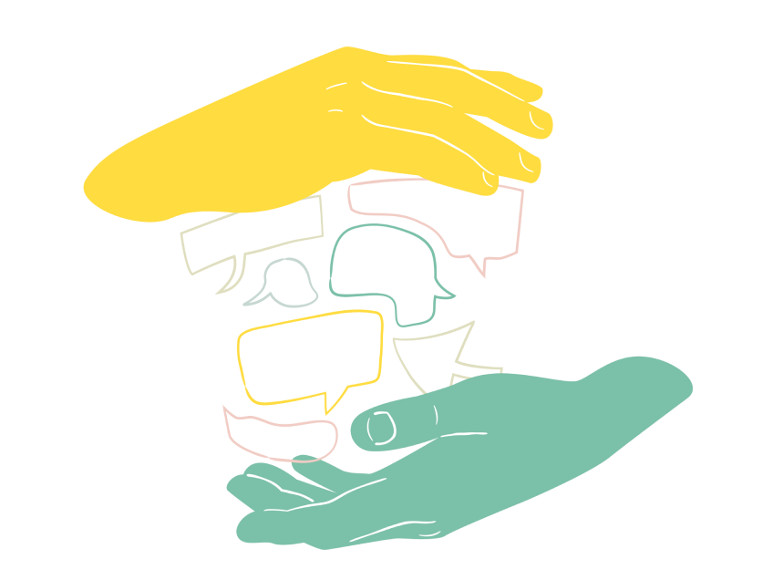 Illustration Shake-Hands: Austausch & gegenseitige Unterstützung